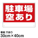 看板 駐車場 「 駐車場空あり 」 書き込みスペース付き 40cm × 30cm 空きあり プレート