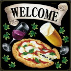 シール ピザ ビール ワイン マルゲリータ welcome リボン 装飾 デコレーションシール チョークアート 窓ガラス 黒板 看板 POP ステッカー （最低購入数量3枚～）メーカー直送