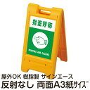 樹脂スタンド看板 サインエース「 指差呼称 POINTING AND CALLING 」両面表示 反射なし 折りたたみ式 立て看板