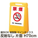 サインボックス「禁煙NOSMOKING」白色 片面表示 反射なし 立て看板 樹脂スタンド看板 屋外対応 注水式 駐車場