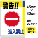 看板/表示板/「警告!!進入禁止」小サイズ/30cm×45cm/イラスト/プレート