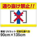 看板/表示板/「通り抜け禁止!!」横型/特大サイズ/90cm×135cm/イラスト/プレート