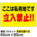 看板/表示板/「ここは私有地です/立入禁止!!」黄色地/横型/大サイズ/60cm×90cm/立ち入り禁止/注意/プレート