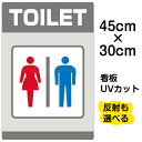 看板/表示板/「TOILET」矢印なし/英語/小サイズ/30cm×45cm/トイレ/イラスト/プレート