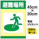 看板/表示板/「避難場所」矢印なし/小サイズ/30cm×45cm/イラスト/プレート