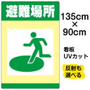 看板/表示板/「避難場所」矢印なし/特大サイズ/90cm×135cm/イラスト/プレート