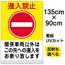 看板/表示板/「進入禁止/関係車両以外/(黄帯)」特大サイズ/90cm×135cm/イラスト/プレート