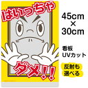 看板 表示板 子供向け 「 はいっちゃダメ!! 」 立入り禁止 小サイズ 30cm×45cm イラスト プレート 通学路 児童向け 学童向け