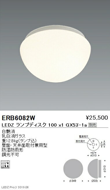 【遠藤照明】【endo照明】 アウトドアライト シーリングライト 本体 白 Disk10 ERB6082W ※ランプ別売