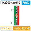 【袖看板】【W610×H2200 角丸】【100角ポール用取金具付】 270角丸アルミLED LLT21-63 100角ポール用取付金具セット【三和サインワーク...