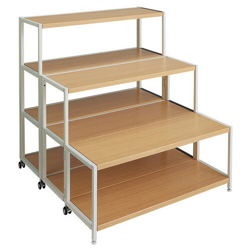 ひな段シェルフ ホワイト脚 エクリュ 追加棚 (1セット) kp38-798-19-3