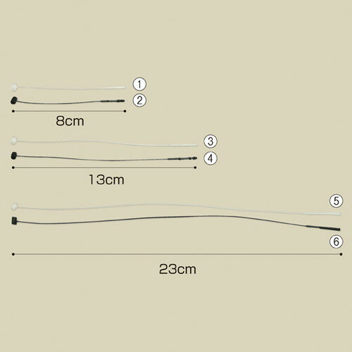 強度に優れ、手では簡単にちぎれません。防犯用にも使用できます。タグの取り付け以外に吊り下げ、ペア商品の分散防止、結束、封かんなどに。素材:ポリアミド樹脂サイズ (1)(2)L8cm (3)(4)L13cm (5)(6)L23cmハサミ、カッターで切れます。※長さには多少のバラツキがありますので、ご了承ください。組立不要販売促進商品 販促商品 ノベルティ商品 ノベルティグッズ ノベルティとは ノベルティグッズとは 販促グッズとは