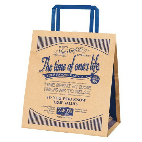 持ち手付き柄入り紙袋 手提げ紙袋 アメリカンヴィンテージ 32×11.5×32cm (200枚) kp38-263-1-4