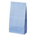 紙袋(角底袋) モノストライプ ブルー 角底紙袋 12×6.5×22cm (2000枚) kp38-305-19-6