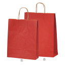 持ち手付き紙袋 カラー手提げ紙袋 レッド 38×15×50cm (50枚) kp38-309-10-8
