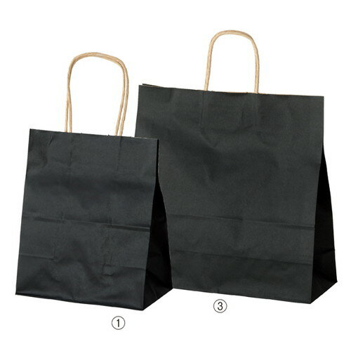 持ち手付き紙袋 カラー手提げ紙袋 黒 38×15×50cm(200枚) kp38-309-12-16