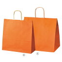 持ち手付き紙袋 カラー手提げ紙袋 オレンジ 21×12×25cm(300枚) kp38-309-13-9