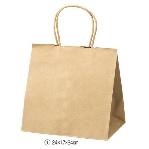 (ラッピング用品) (袋類) (持ち手付き紙袋) kp38-431-24-23 丸ひもタイプ 茶無地紙袋 55×12×40cm (200枚)