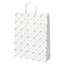 持ち手付き柄入り紙袋 柄入り紙袋 斜線リボン 32×11.5×31cm (200枚) kp38-661-94-6