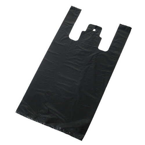 (ラッピング用品) (袋類) (レジ袋・柄入りレジ袋) kp38-295-7-3 無地ブラックレジ袋 厚口タイプ 41×68[50]×横マチ19cm