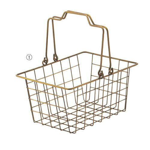 (店舗運営用品) (運営サポート用品) (買い物カゴ) kp38-380-3-6 アンティークゴールド ワイヤーバスケット L