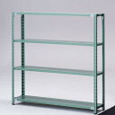 (店舗運営用品) (事務機器) (在庫ラック) kp38-774-63-8 軽量セミボルトレスラック 150kg/段 グリーン W120cm 4段(H180cm) D45cm