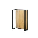 (本体) ユニットラック UR90中央片面タイプ W90×H135cm 黒 ラスティック柄パネル付き kp38-15-4-5