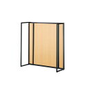 (本体) ユニットラック UR120中央片面タイプ W120×H135cm 黒 エクリュパネル付き kp38-15-8-2