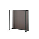 (本体) ユニットラック UR120中央片面タイプ W120×H135cm 黒 ダークブラウンパネル付き kp38-15-8-4