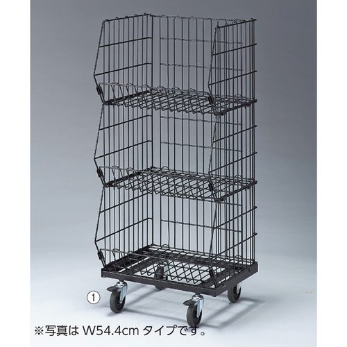 (本体) 高機能型ジャンブルバスケットW38.4cm 直径7.5cmキャスター付き ブラック 4段 kp38-653-41-2