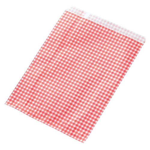 紙袋(平袋) ギンガムチェック レッド 10.5×15cm(6000枚) kp38-800-82-8