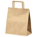 持ち手付き紙袋 平ひも ローコストタイプ 茶無地 22×13×25.5cm (300枚) kp38-800-86-14