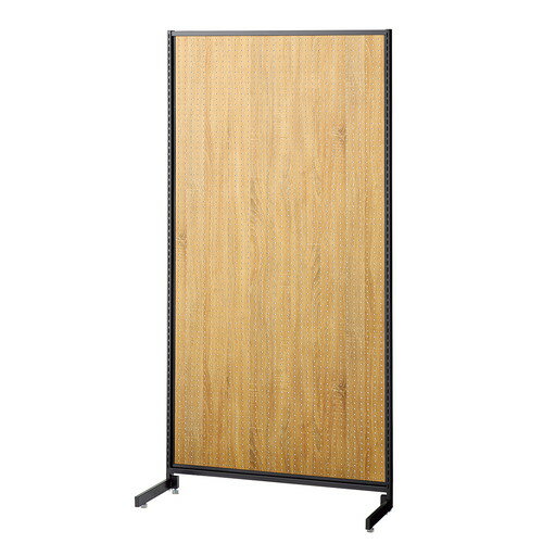 (本体) スタンダードフレーム SF90中央片面タイプ W90×H180cm 黒 ラスティック柄有孔パネル付き kp38-751-11-8