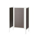 (本体) ユニットラック UR90中央両面タイプ W90×H135cm 白 ダークブラウンパネル付き kp38-751-32-4