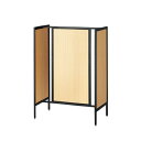 (本体) ユニットラック UR90中央両面タイプ W90×H135cm 黒 エクリュパネル付き kp38-751-33-2