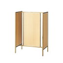 (本体) ユニットラック UR90中央両面タイプ W90×H135cm アンティークゴールド エクリュパネル付き kp38-751-44-2