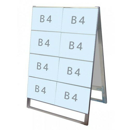 カードケーススタンド看板 B4横16両面 CCSK-B4Y16R (個人様宅配送不可) スタンド看板/カタログスタンド/メディアスタンド/メニュースタンド/パネルスタンド/A型スタンド/カーブサイン/アルミスタンド/LED電照スタンド