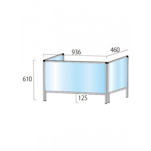 【飛沫防止パーテーション】【アクリル板パーテーション】 パーテーションスタンド三面450X900 HBP3F450X900軽くて丈夫なアルミフレームを使用した飛沫防止パーテーション｜アクリルパーテーション 飛沫パーテーション 飛沫防止パーテーション安い 飛沫感染防止