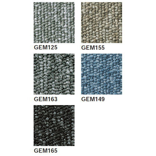 東リ タイルカーペット GA-100EM 20枚以上4枚単位での購入可品種タイルカーペットパイルBCFナイロン100％バッキング塩ビ樹脂＋ガラス繊維布(サスティブバック)全厚6.5mm (3.5mm ループパイル)寸法500mm×500mm 密度1/10ゲージ13.0ステッチ梱包20枚/ケース(5平米) 重量22.0kg/ケース品番:GEM125 GEM149 GEM155 GEM163 GEM165タイルカーペットニトリタイルカーペット東リタイルカーペットタイルカーペットニトリタイルマットサンゲツタイルカーペットタイルカーペットおしゃれタイルカーペット東リフロアカーペットカーペットタイル&nbsp;