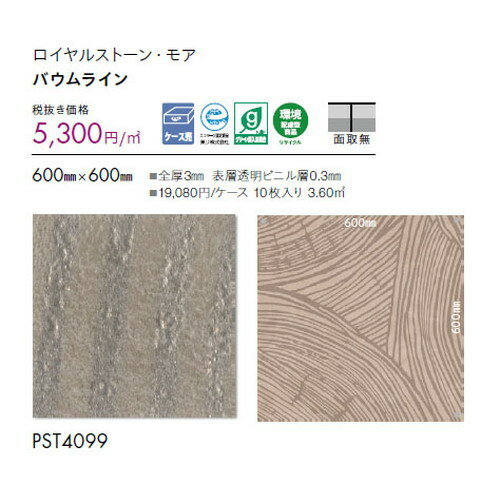 東リ タイル ロイヤルストーン・モア 600mm×600mm ケース売り(10枚入) | 色柄・サイズともに豊富な石目柄プリントタイル。エコマーク認定商品。