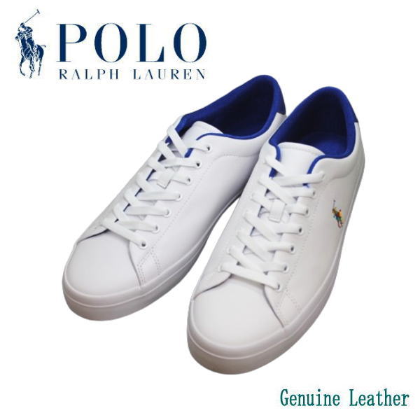 ポロ ラルフローレン スニーカー メンズ RA17 ホワイト/ネービー （白）本革 POLO RALPH LAUREN RA 17 LONGWOODメンズ用（男性用）紳士靴 本革 レザーシューズ レザースニーカー 26.5cm 27cm 27.5cm 28cm