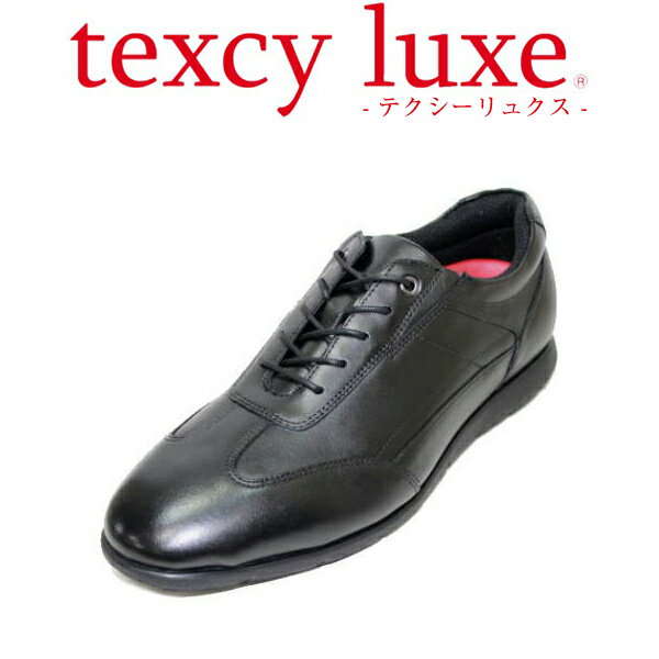 アシックス商事 TEXCY-LUXE TU7776 黒色（ブラック） メンズビジネスシューズ ウォーキング シューズ 幅広 軽量メンズ用（男性用）本革（レザー）革靴スニーカー 感覚 立ち仕事