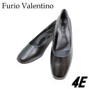 Furio Valentino 3451 黒（ブラック）4E プレーンパンプス レディースパンプス 黒パンプス 通勤パンプス ビジネスパンプス 女性用（レディース用）オフィス 冠婚葬祭 幅広 ワイド 22.5cm 23cm 23.5cm 24cm 24.5cm