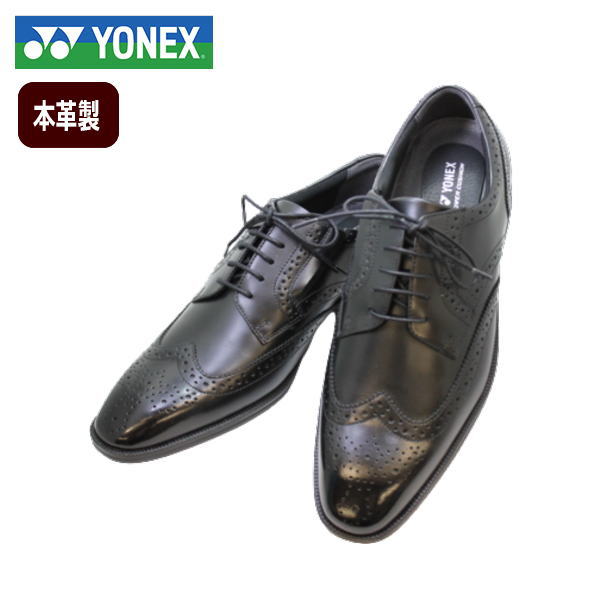 ヨネックス 実用品 ヨネックス(YONEX) ウォーキングシューズ メンズ SHW M119 黒（ブラック） 3.5E 軽量 (男性用)本革 レザー ビジネスシューズ ウイングチップ 仕事履き 通勤履き オシャレ履き パワークッション 25cm 25.5cm 26cm 26.5cm 27cm