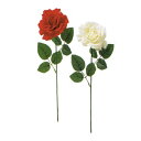 【造花 バラ】ベルベットローズ（バラ造花 アートフラワー）1輪 赤 白