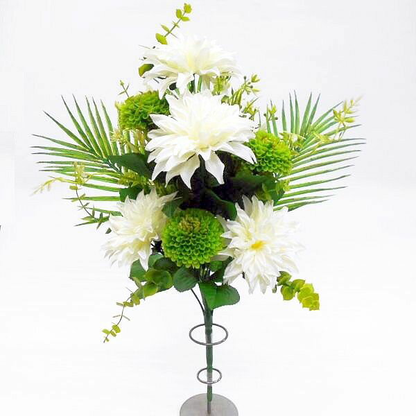 【造花 仏花】造花 仏花・盆花 白 47cm（仏壇 お墓 お供え花 供花 白 ダリア ）