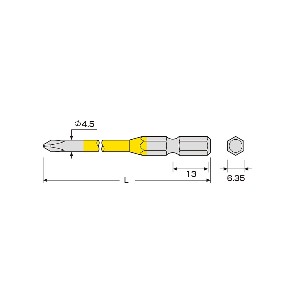 ANEX　アネックス　AC-16M-2-100　カラービット　段付タイプ　10本組　＋2×100