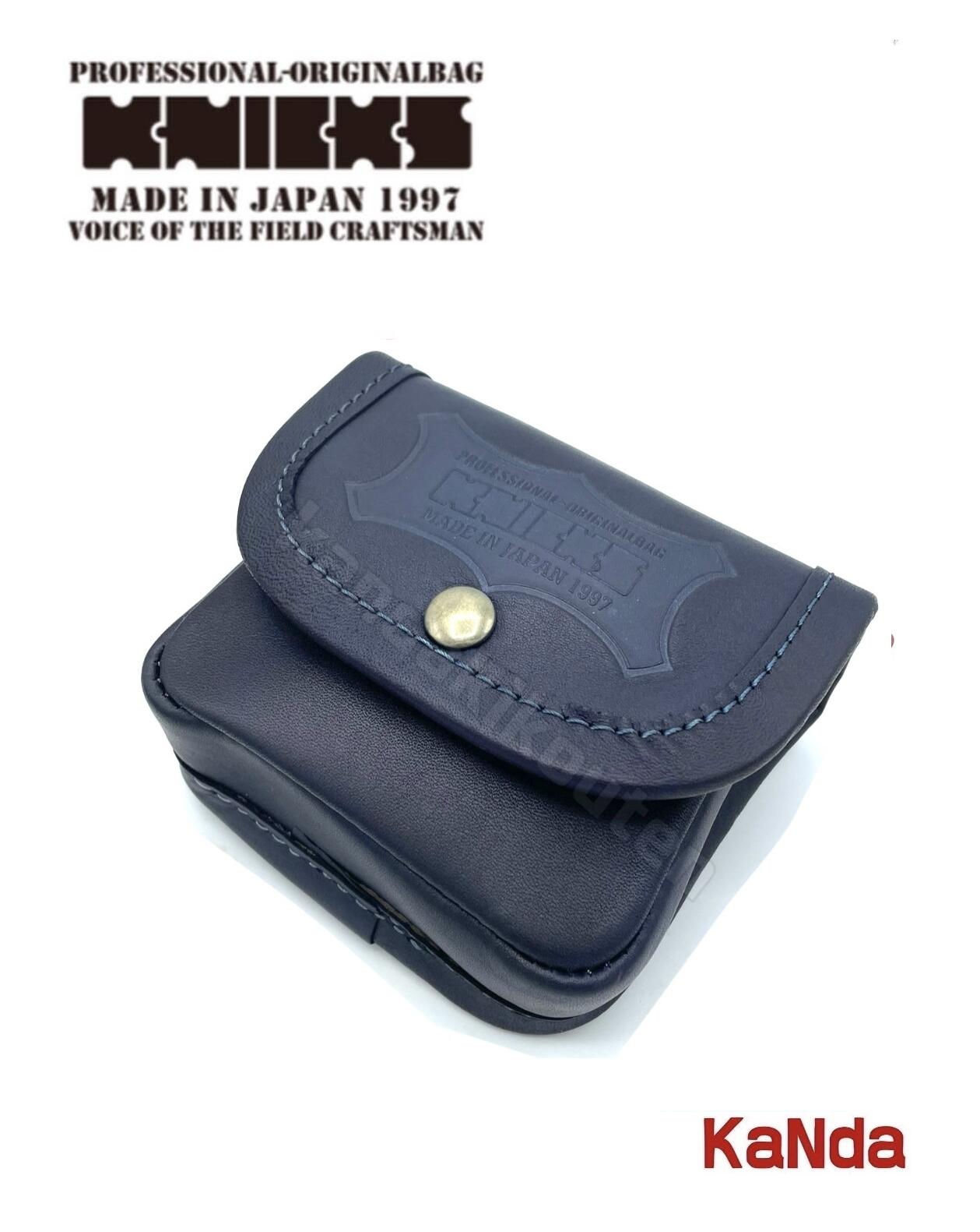 Rakuten - KNICKS　ニックス　KNS-100BOX　公認カスタム　【紺染】　ヌメ革小物ポーチ　腰袋　腰道具　工具差し　チェーン式　金具