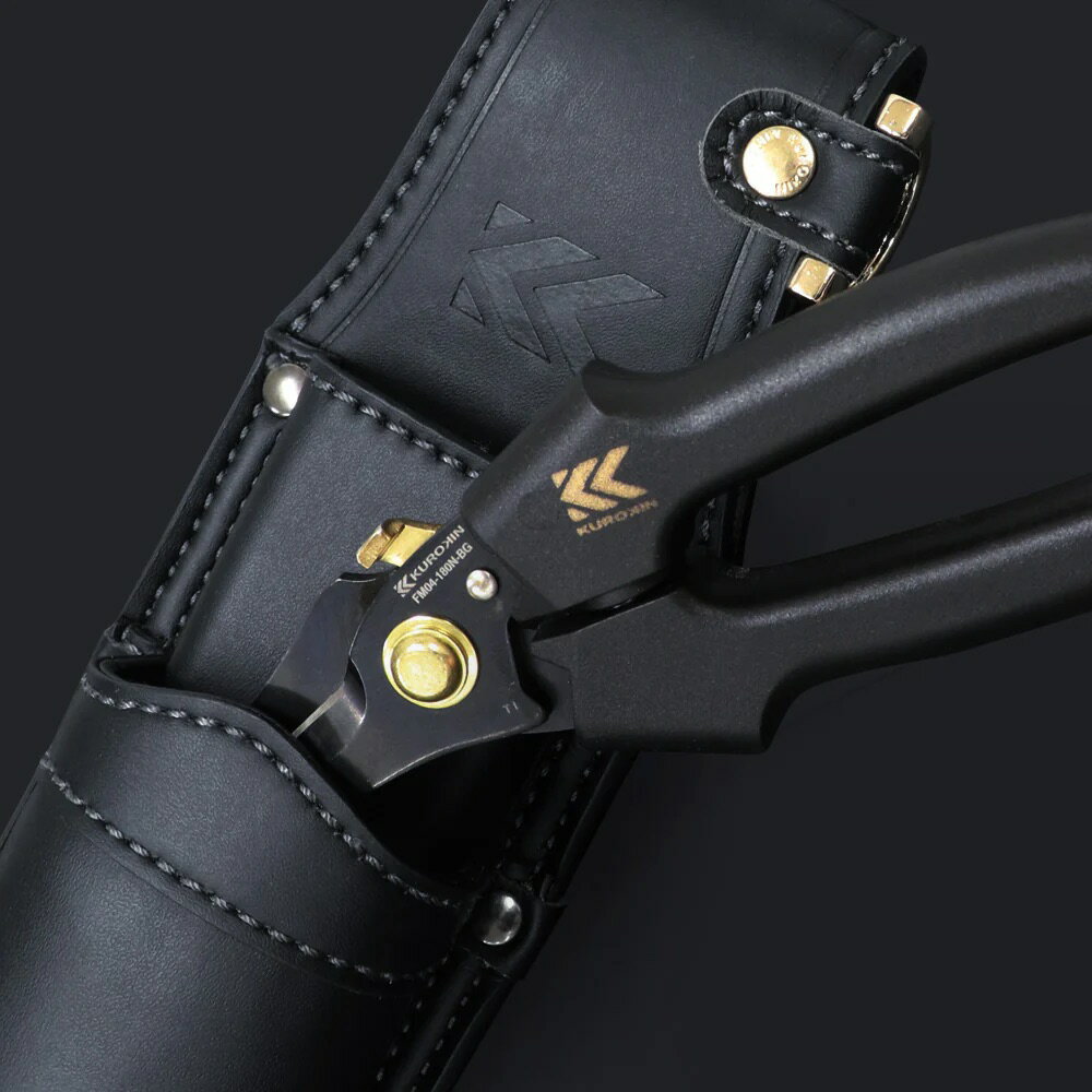 FUJIYA　フジヤ　黒金　FM04-180NL-BG　電工ストレートバサミロック付き（黒金）（...