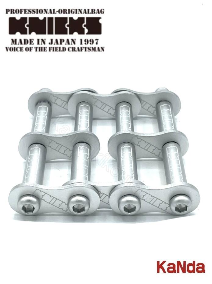 乐天商城 - KNICKS　ニックス　ALU-3-MS　【マットシルバー】　アルミ製金具一式　KNICKSロゴ入り（3連結タイプ・アルマイト加工）腰袋　腰道具　工具差し　チェーン式　金具